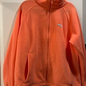 Orange Fleece Zip-Up Jacket